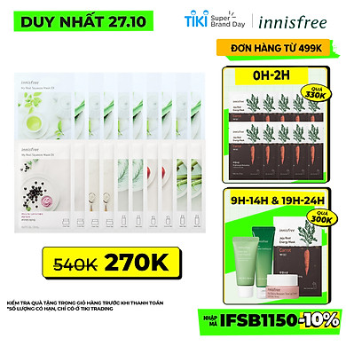 Combo 10+10 Mặt Nạ Giấy Dưỡng Ẩm Phục Hồi Da Innisfree My Real Squeeze Mask 20ml – 278002044