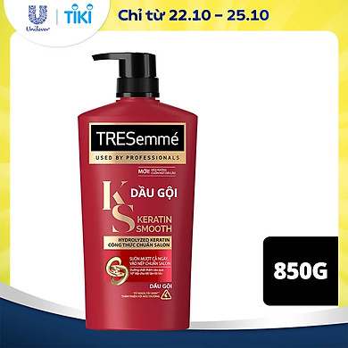 Dầu Gội Tresemmé Keratin Smooth Tinh Dầu Argan Và Keratin Vào Nếp Suôn Mượt (850g)
