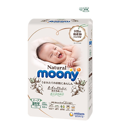 Tã Dán Moony Natural Bông Organic Newborn 63 (63 Miếng) - Link Mua