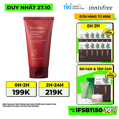 Sữa Rửa Mặt Ngăn Ngừa Lão Hóa Da Innisfree Jeju Pomegranate Revitalizing Foam Cleanser (150ml)