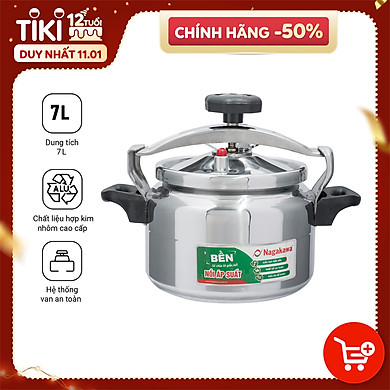 Nồi Áp Suất Cơ Nagakawa NAG1471 (7 Lít) – Làm Bằng Hợp Kim Nhôm Cao Cấp Siêu Bền – Dùng Với Bếp Gas, Bếp Hồng Ngoại – Hàng Chính Hãng