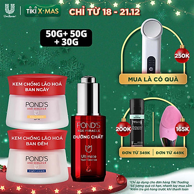 Combo kem dưỡng ẩm ngày, đêm và essence Pond’s Age Miracle