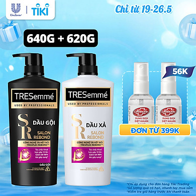 Combo Dầu Gội 640gr Và Dầu Xả 620gr Tresemmé Salon Rebond Công Nghệ Tái Kết Nối Ngăn Ngừa Gãy Rụng
