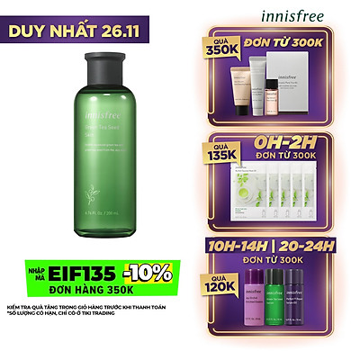 Nước cân bằng dưỡng ẩm từ trà xanh đảo Jeju Innisfree Green Tea Balancing Skin EX 200ml – NEW