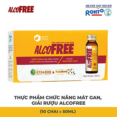 Thực Phẩm Chức Năng Mát Gan Giải Rượu Phục Hồi Sức Khỏe AlcoFree RMV-FF-AF10 (Hộp 10 Chai x 50ml)