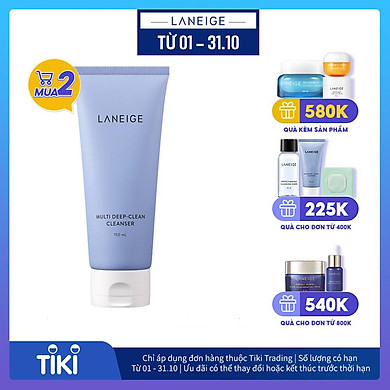 Sữa Rửa Mặt Sạch Sâu Cho Da Dầu Và Da Hỗn Hợp Laneige Multi Deep Clean Cleanser (150ml)