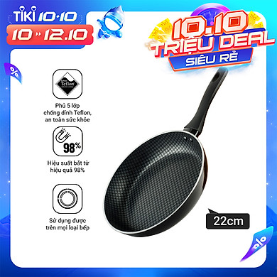 Chảo cạn đáy từ 5 lớp chống dính cao cấp Nagakawa – Dùng trên mọi loại bếp – Hàng chính hãng