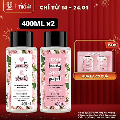 Combo Dầu Gội Xả LBP Óng Mượt Rạng Rỡ Với 100% Tinh Dầu Hoa Hồng Bulgaria Và Bơ Murumuru 400ml