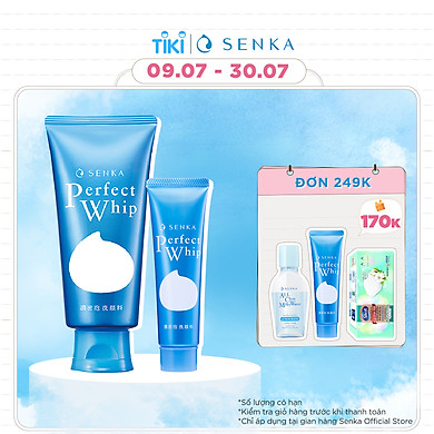 Sữa rửa mặt tạo bọt chiết xuất tơ tằm trắng Senka Perfect Whip 120g tặng Sữa rửa mặt Senka Perfect Whip 50g