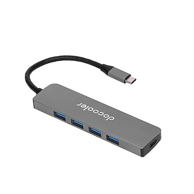 Docooler 5IN1 Type-C to 4 USB 3.0 Port + 1x Type-C Multi-Function HUB Adapter Converter Plug & Play USB-C Connect to