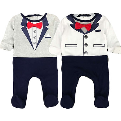 Bộ 2 sleepsuit liền tất bé trai họa tiết tuxedo các size cho bé 0-12 tháng – OEM ,SKU : 4680577113820 >>>🇻🇳 Top1Vietnam 🛒>>> tiki.vn 🇻🇳🇻🇳🇻🇳🛒🛍🛒
