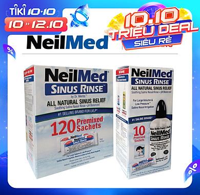 Combo Adult SinusCare : Bình Rửa Vệ Sinh Mũi Xoang Người Lớn NeilMed Sinus Rinse – SX Mỹ, Giải Pháp Tối Ưu hỗ trợ điều trị Viêm Xoang Cấp & Mãn….