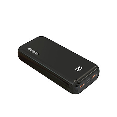 Sạc dự phòng Energizer 20.000 mAh/3.7V Li-Polymer – UE20011C -Tích hợp 2 cổng USB output & 2 cổng input – Hàng Chính Hãng – Đen