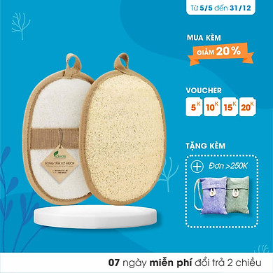 Bông Tắm Xơ Mướp Cao Cấp 100% Xơ Mướp Hữu Cơ – Xơ mướp loại 1, làm sạch cơ thể, tẩy da chết, massage linh hoạt, tạo bọt nhanh – 1 cái – KT lớn 11 x…