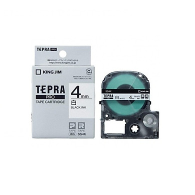 Băng mực in nhãn Tepra cỡ 4mm dùng cho máy TEPRA PRO SR-R170V / SR530 / SR970 – HÀNG CHÍNH HÃNG