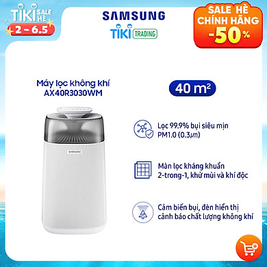Máy lọc không khí Samsung AX40R3030WM/SV (Diện tích sử dung 40m2 )- Hàng chính hãng