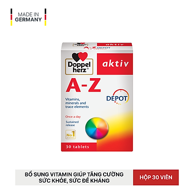 Viên Uống Vitamin Tổng Hợp Tăng Cường Sức Khỏe Đề Kháng Doppelherz Aktiv A-Z Depot (Hộp 30 Viên) - Link Mua
