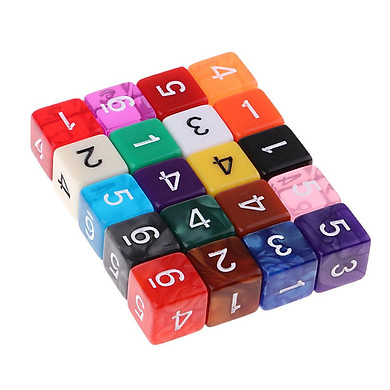 20 Cái 6 2 Mặt Xúc Xắc Bộ Số Đảng Bảng Trò Chơi Trẻ Em Toán Thực Hành