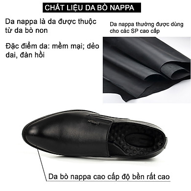 Giày Lười Da Tăng Chiều Cao Nam Bụi Leather G111 - Da Bò Nappa Cao Cấp - Bảo Hành 12 Tháng - Link Mua