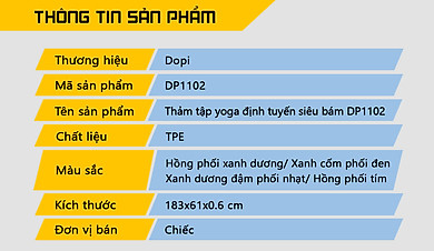 Thảm tập yoga định tuyến cao cấp DOPI DP1102-2 Chất liệu TPE siêu bám – OEM >>> top1shop >>> tiki.vn