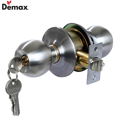 Khóa Cửa Tay Nắm Tròn Demax LK302 SS – Loại Tốt, Thép Không Gỉ SUS 304, Hợp Kim Kẽm