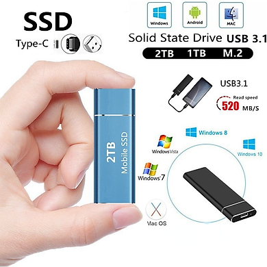 M.2 SSD Di Động Ổ SSD 2TB 1TB Thiết Bị Lưu Trữ Ổ Cứng Máy Tính Di Động USB 3.1 Cứng Di Động Ổ SSD Đĩa