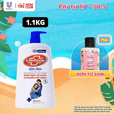 Sữa Tắm Lifebuoy 1100g Chăm Sóc Da Dưỡng ẩm Mềm Mịn Giúp Bảo Vệ Khỏi 99.9% Vi Khuẩn Và Ngăn Ngừa Vi Khuẩn Lây Lan Trên Da