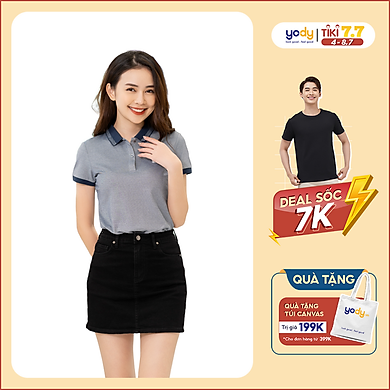 Áo Phông Polo Nữ YODY Tay Ngắn Phối Bo Chất Liệu Pique Mắt Chim Co Giãn Thoải Mái – APN3340