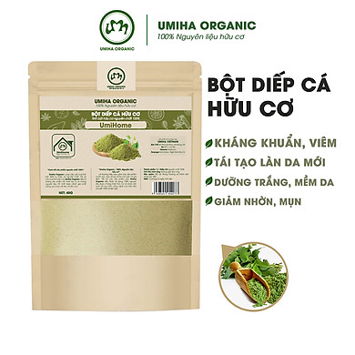 Bột Diếp Cá hữu cơ UMIHOME (35g) bột uống giúp thanh nhiệt giải đọc và đắp mặt nạ trị mụn dưỡng da hiệu quả tại nhà