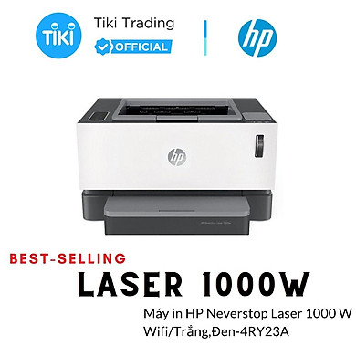 Máy in HP Neverstop Laser 1000w (In/Wifi/Trắng,Đen-4RY23A) - Hàng Chính Hãng