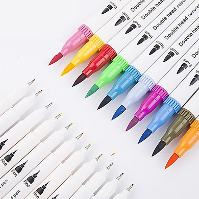 Bút Dual Brush Pen Fineliner Bút Lông Kim 2 Đầu Dùng Để Vẽ, Tô Màu, Viết Calligraphy Lẻ 1 Bút Phụ Kiện Văn Phòng Phẩm - Link Mua
