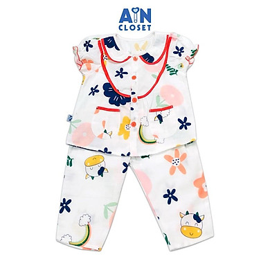 Bộ quần dài áo tay ngắn bé gái họa tiết Bò cười xô sợi tre – AICDBGICK4EW – AIN Closet – AIN Closet , SKU-4309126060217 – tiki.vn🛒Top1Shop🛒🛍🛒