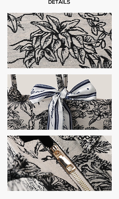 Túi Xách Tay Nữ Hurf Kiểu Túi Tote Nữ Bằng Vải Polyester Hoạ Tiết Sang Trọng - 14565 - Link Mua