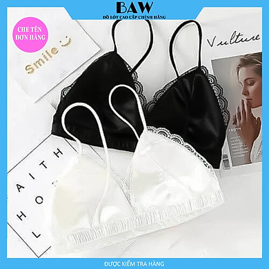 Áo Ngực Không Gọng, Áo Lót Bra Lụa Satin Phối Ren Không Gọng Dây Mảnh Thương Hiệu Baw Mã AN051 - Fligood Áo Ngực Không Gọng, Áo Lót Bra Lụa Satin Phối Ren Không Gọng Dây Mảnh Thương Hiệu Baw Mã An051 - Fligood