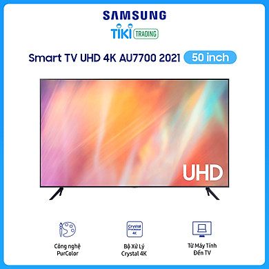 Smart Tivi Samsung 4K 50 inch UA50AU7700 Mới 2021