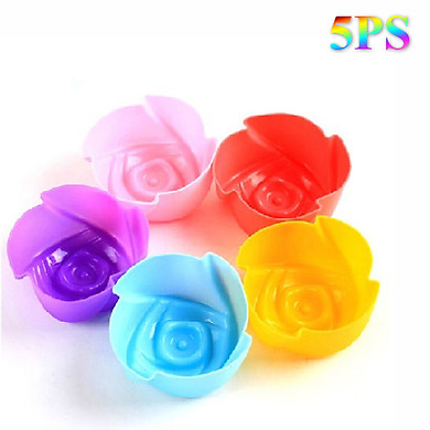Khuôn Làm Bánh Silicone Hình Hoa Hồng (5 Khuôn)