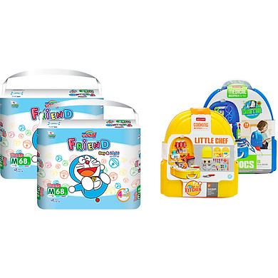 Combo 2 Bịch Tã Quần Goon Friend Doremon Mới Gói Siêu Đại M68 (7kg ~ 12kg) + Tặng Balo Đồ Chơi Cao Cấp (Mẫu Ngẫu Nhiên)