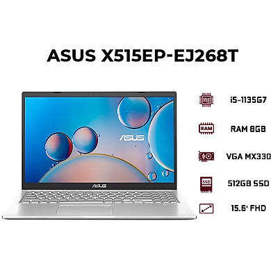 Laptop Asus Vivobook X515EP-EJ268T (Core i5-1135G7/ 8GB DDR4/ 512GB SSD/ MX330 2GB/ 15.6 FHD/ Win10) – Hàng Chính Hãng