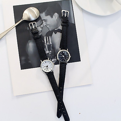 Đồng hồ kim thời trang nữ dây da mặt tròn Rtt1, dây da mềm.