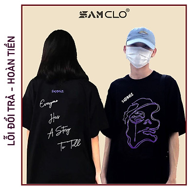Áo thun nữ tay lỡ SAM CLO freesize phông form rộng dáng Unisex – áo lớp, nhóm, couple in ICON chữ sadboiz
