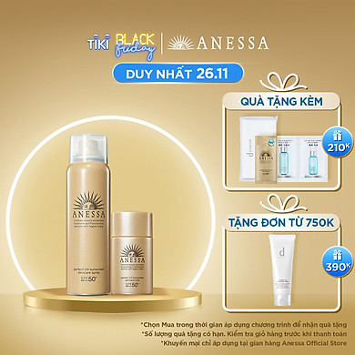 Bộ kem chống nắng Anessa dạng xịt và sữa chống nắng bảo vệ hoàn hảo (Anessa Perfect UV Sunscreen Skincare Spray and Milk)