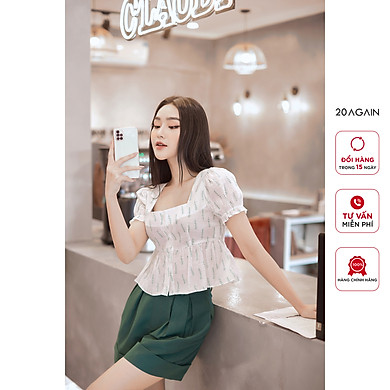 Áo sơ mi cổ vuông 20AGAIN, thiết kế tay bèo điệu đà, nữ tính ASA2325 – 20AGAIN ,SKU : 8647112684959 >>>🇻🇳 Top1Vietnam 🛒>>> tiki.vn 🇻🇳🇻🇳🇻🇳🛒🛍🛒