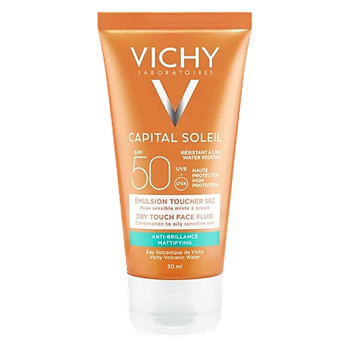 Kem Chống Nắng Không Gây Nhờn Rít Không Màu SPF50 Vichy Capital Soleil SPF50 Face Dry Touch (50ml) -100516689