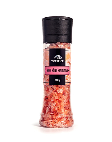 Muối hồng hạt Himalaya có cối xay dùng 1 lần ( Chai lớn 380g) chuyên chăm sóc sắc đẹp, da, dùng thay gia vị hằng ngày