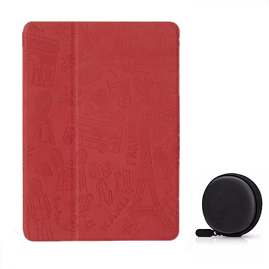 Bộ Bao Da Dành Cho Ipad Air 2 Kaku Paris Style + Hộp Đựng Tai Nghe