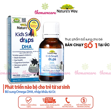 Bổ sung DHA dạng giọt cho bé – Nature’s Way Kids Smart Drops DHA – Lọ 20ml Giúp trẻ thông minh, phát triển não bộ từ sơ sinh – Nature’s Way >>> top1shop >>> tiki.vn