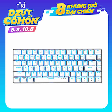 Ajazz AK33 82 Keys USB Wired Mechanical Keyboard Monochromatic Backlight Gaming Keyboard White with Blue Switches