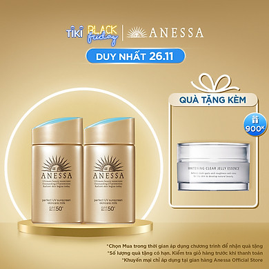 Bộ đôi 2 Kem chống nắng dạng sữa dưỡng da bảo vệ hoàn hảo Anessa Perfect UV Sunscreen Skincare Milk SPF 50+ PA++++ 60ml