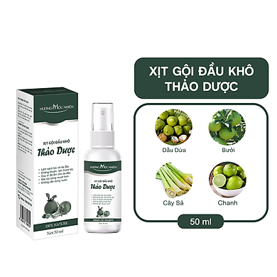 Xịt Gội Đầu Khô Tinh Chất Bưởi Hương Mộc Nhiên 50ml Cho Người Bận Rộn – Không Cần Dùng Nước, Sạch Tóc, Kháng Khuẩn, Giảm Gãy Rụng Xơ Rối Kích Mọc Tóc