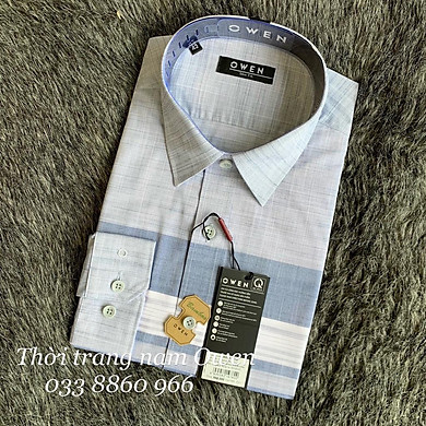OWEN – Áo sơ mi dài tay Owen Slimfit chất sợi tre kẻ ngang xám xanh 23314 – Owen ,SKU : 4636907220242 >>>🇻🇳 Top1Vietnam 🛒>>> tiki.vn 🇻🇳🇻🇳🇻🇳🛒🛍🛒